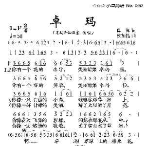 卓玛_歌曲简谱_词曲:真知 秋加措