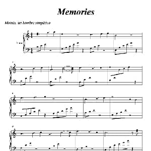 Memories 钢琴谱