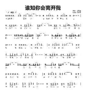 谁知你会离开我_歌谱投稿_词曲:张家源 张家源