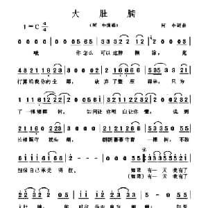 大肚腩_通俗唱法乐谱_词曲:阿牛 阿牛