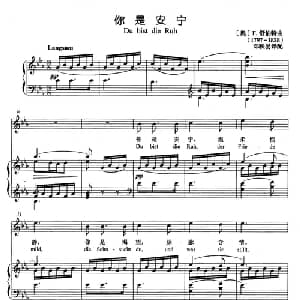 你是安宁 奥地利 _外国歌谱_词曲: 奥 F 舒伯特
