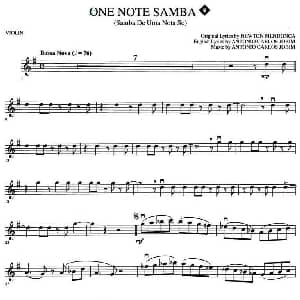 小提琴谱 | ONE NOTE SAMBA