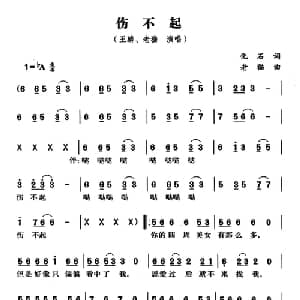 伤不起_通俗唱法乐谱_词曲:化石 老猫