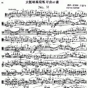 大提琴高级练习曲40首 No.31 戴维 波帕尔