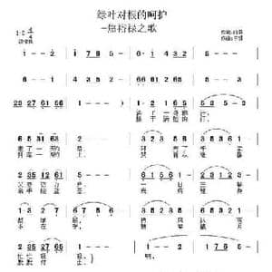 绿叶对根的呵护_民歌简谱_词曲:陈雷 王镭