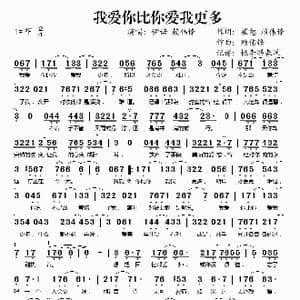 我爱你比你爱我更多_歌谱投稿_词曲:崔恕 赖伟锋 赖伟锋