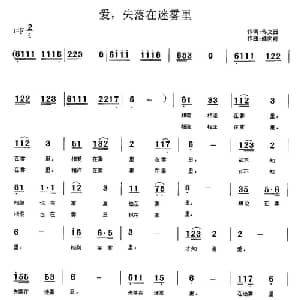 爱,失落在迷雾里_通俗唱法乐谱_词曲:佟文西 储向前