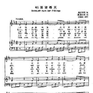 丁小琴编 41渴望春天_外国歌谱_词曲:奥弗贝克 奥 莫扎特