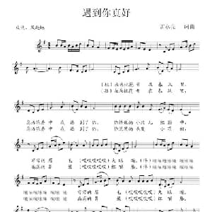 遇到你真好_通俗唱法乐谱_词曲:雷永亮 雷永亮