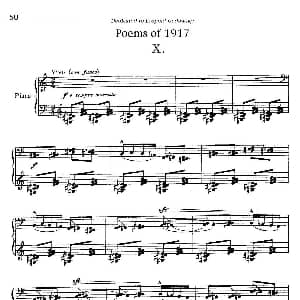 Poems of 1917 Op.41 钢琴谱 里奥 奥恩斯坦 Leo Ornstein