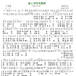 谁人不盼玫瑰开_通俗唱法乐谱_词曲:华峰凯琪 海浪飞歌