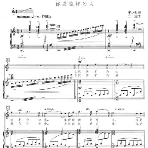 你是这样的人_美声唱法乐谱_词曲:宋小明 三宝