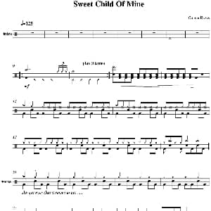 Guns n' Roses Sweet child of mine 爵士鼓谱