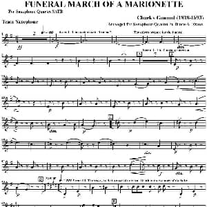 萨克斯谱 | FUNERAL MARCH OF A MARIONETTE 四重奏 次中音萨克斯分谱