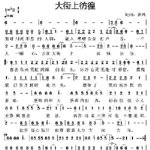大街上彷徨_通俗唱法乐谱_词曲:音风 音风