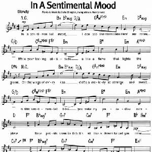 蓝调音乐:In A Sentimental Mood_外国歌谱