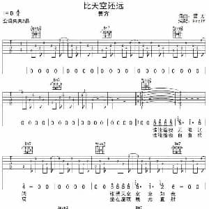 比天空还远 吉他谱 曹方 曹方 曹方曲 彼岸