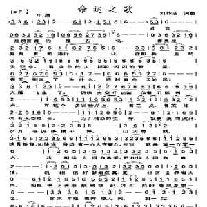 命运之歌_歌曲简谱_词曲:刘祚志 刘祚志