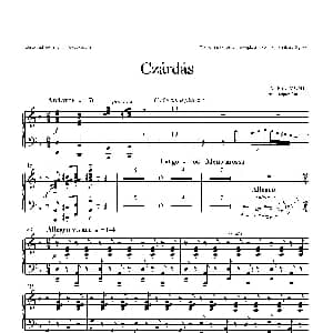 Czardas 查尔达斯 钢琴谱