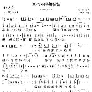再也不唱想妹妹_歌曲简谱_词曲:贰强 贰强