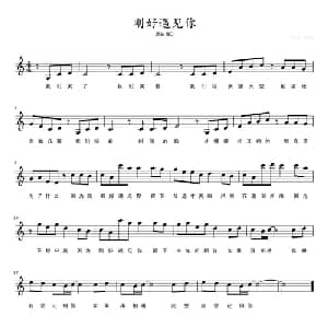 刚好遇见你_通俗唱法乐谱