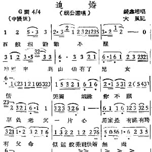 越剧谱 | 越剧曲调 迫婚 祝公远唱段 钱鑫培 大风记谱