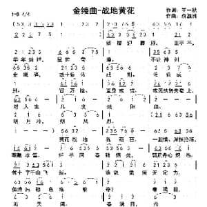 金缕曲 战地黄花_歌曲简谱_词曲:王一秋 俞瀛洲