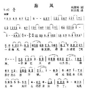 海风_通俗唱法乐谱_词曲:林煌坤 川口真
