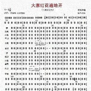 大寨红花遍地开_歌曲简谱_词曲: 许镜清
