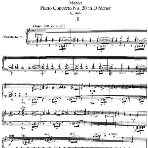 二十八部钢琴协奏曲 No.20 钢琴谱 莫扎特