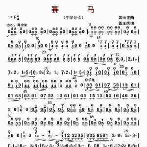 赛马_歌曲简谱_词曲: 黄海怀