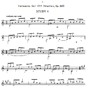 Fernando Sor 12 Studies,Op.60 吉他谱