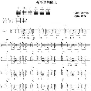 有星星的晚上 吉他谱 旺福 姚小民 姚小民