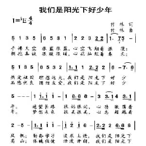 我们是阳光下的好少年_儿歌乐谱_词曲:付林 付林