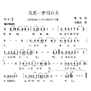 我愿一梦到白头_通俗唱法乐谱_词曲:易茗 许镜清
