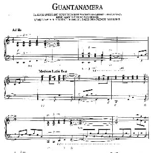 Guantanamera 钢琴谱