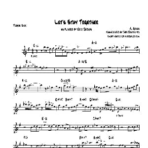 萨克斯谱 | Lets Stay Together 次中音萨克斯