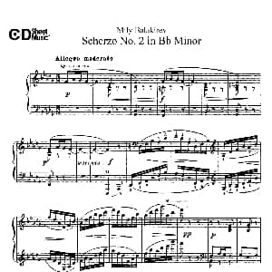 Scherzo No.2 in B flat Minor 钢琴谱 米利 巴拉基列夫