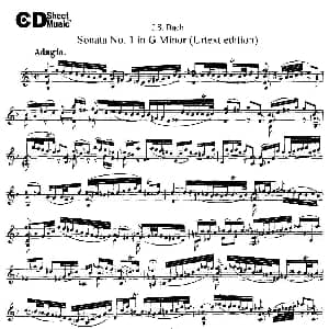 小提琴谱 | 6 Violin Sonatas and Partitas 1.Sonata No.1 G Minor Urtext edition J S Bach 巴赫