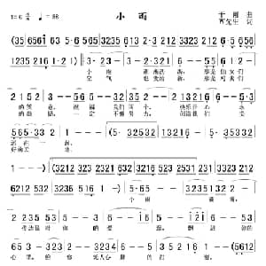 小雨_通俗唱法乐谱_词曲:干雨 W先生