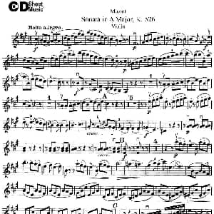 小提琴谱 | Violin Sonata in A Major K.526