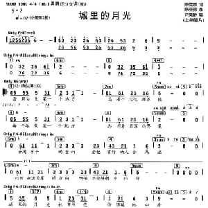 城里的月光_通俗唱法乐谱_词曲:陈佳明 陈佳明
