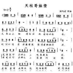 天柱哥妹情_歌曲简谱_词曲:储向前 储向前