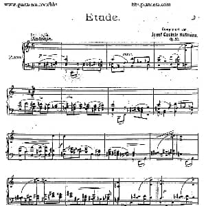 Etude in C Major For The Left Hand Op.32 钢琴谱 约瑟夫 卡西马 霍夫曼 Josef Casimir Hofmann