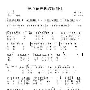 把心留在那片田野上_歌曲简谱_词曲:叶连军 鲁新华