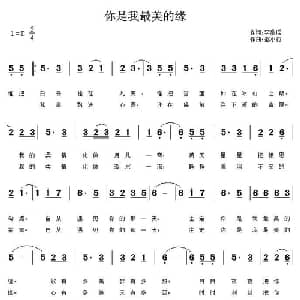 你是我最美的缘_通俗唱法乐谱_词曲:李欣瑶 赵小钧