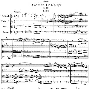 小提琴谱 | Mozart Quartet No.1 in G Major,K.80 总谱