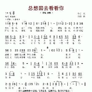 总想回去看看你_歌谱投稿_词曲:车行 肖白