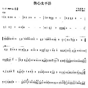 笛子谱 | 伤心太平洋