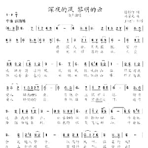 深夜的风 黎明的云_美声唱法乐谱_词曲:陈侣白 林荣元